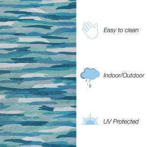 Trans Ocean Liora Manne Capri Cloud Indoor/Outdoor Area Rug - Contemporary Geometric Design For Any Space Blue Polyester,Acrylic Cap23172594