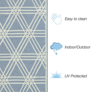 Trans Ocean Liora Manne Capri Hex Indoor/Outdoor Durable Area Rug - Stylish Geometric Accent For Any Space Blue Polyester,Acrylic Cap46174103