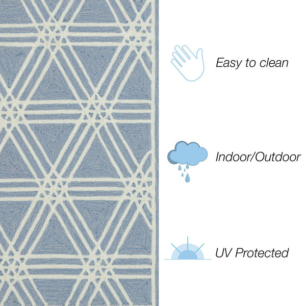 Trans Ocean Liora Manne Capri Hex Indoor/Outdoor Durable Area Rug - Stylish Geometric Accent For Any Space Blue Polyester,Acrylic Cap46174103