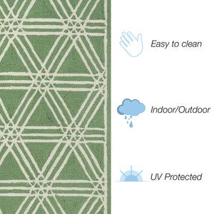 Trans Ocean Liora Manne Capri Hex Indoor/Outdoor Durable Area Rug - Stylish Geometric Accent For Any Space Green Polyester,Acrylic Cap71174106