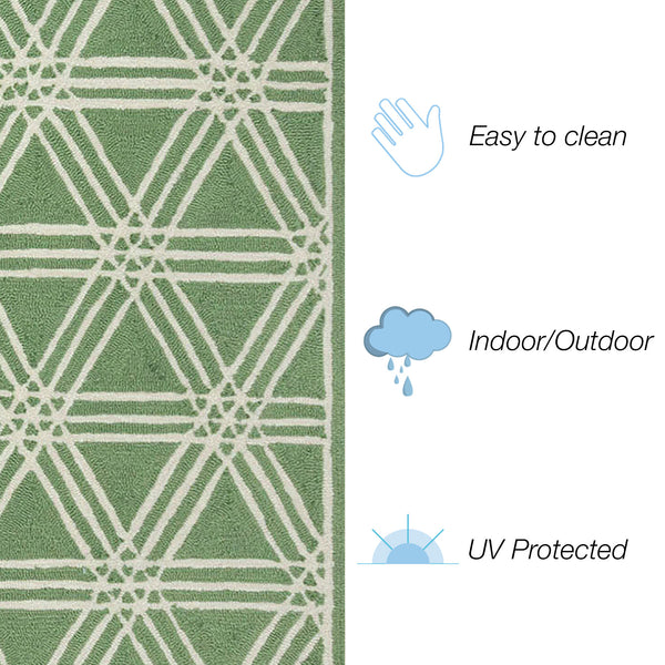 Trans Ocean Liora Manne Capri Hex Indoor/Outdoor Durable Area Rug - Stylish Geometric Accent For Any Space Green Polyester,Acrylic Cap71174106
