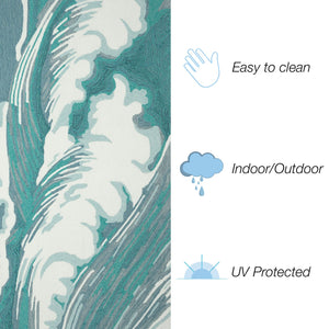 Trans Ocean Liora Manne Capri Wave Indoor/Outdoor Area Rug – Stunning Coastal Design For Elegant Spaces Blue Polyester,Acrylic Cap34175594