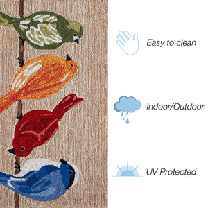 Trans Ocean Liora Manne Frontporch Birds Indoor/Outdoor Area Rug - Beautifully Crafted For Transitional Spaces Natural Polyester,Acrylic Ftp23445712