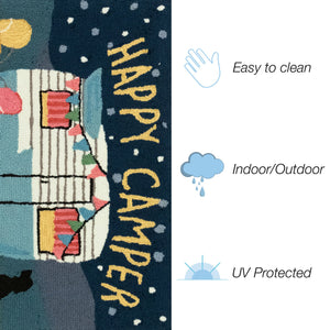 Trans Ocean Liora Manne Frontporch Happy Camper Indoor/Outdoor Mat - Charming Rug For Nature Lovers’ Spaces Navy Polyester,Acrylic Ftp34454247