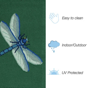 Trans Ocean Liora Manne Frontporch Indoor/Outdoor Dragonfly Mat – Vibrant Botanical Design For Any Space Green Polyester,Acrylic Ftp12455606