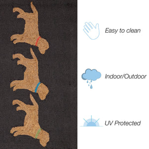 Trans Ocean Liora Manne Frontporch Indoor/Outdoor Rug - Charming Yellow Labs Design Perfect For Pet Lovers Grey Polyester,Acrylic Ftpr5457547