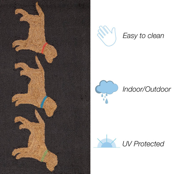 Trans Ocean Liora Manne Frontporch Indoor/Outdoor Rug - Charming Yellow Labs Design Perfect For Pet Lovers Grey Polyester,Acrylic Ftpr5457547