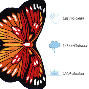 Trans Ocean Liora Manne Frontporch Monarch Indoor/Outdoor Area Rug - Stunning Butterfly Design For Any Space Orange Polyester,Acrylic Ftpf3459617