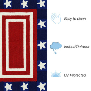 Trans Ocean Liora Manne Frontporch Patriotic Pendant Indoor/Outdoor Area Rug – Vibrant Americana Design For All Spaces Red Polyester,Acrylic Ftp12463724