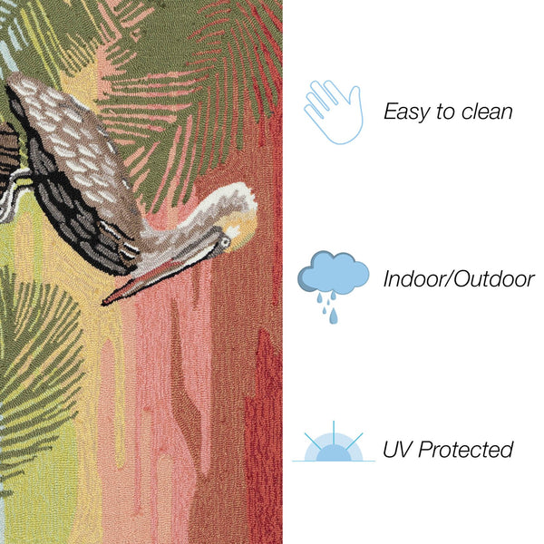 Trans Ocean Liora Manne Frontporch Pelican Indoor/Outdoor Mat - Stunning Tropical Design To Enhance Your Space Orange Polyester,Acrylic Ftp34471218