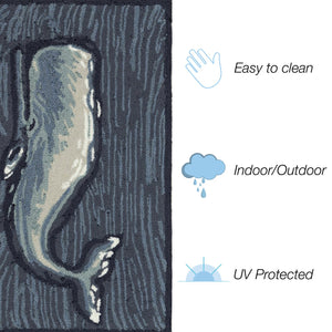 Trans Ocean Liora Manne Frontporch Whale Indoor/Outdoor Mat - Stunning Coastal Design For Modern Spaces Blue Polyester,Acrylic Ftp12471804
