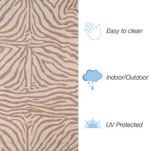 Trans Ocean Liora Manne Ravella Indoor/Outdoor Durable Zebra Print Area Rug - Stylish Addition To Any Space Brown Polypropylene,Acrylic Rvl23203319
