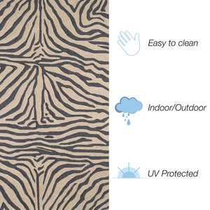 Trans Ocean Liora Manne Ravella Indoor/Outdoor Durable Zebra Print Area Rug - Stylish Addition To Any Space Black Polypropylene,Acrylic Rvlr8203348
