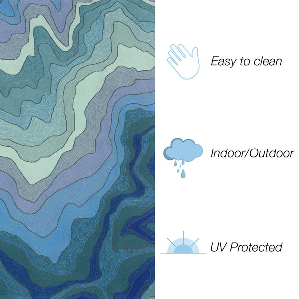 Trans Ocean Liora Manne Ravella Mykonos Indoor/Outdoor Area Rug - Coastal Contemporary Design For Any Space Blue Polypropylene,Acrylic Rvl46226703