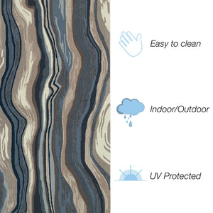 Trans Ocean Liora Manne Ravella Ipanema Indoor/Outdoor Rug - Coastal Contemporary Design For Any Space Blue Polypropylene,Acrylic Rvl23228503