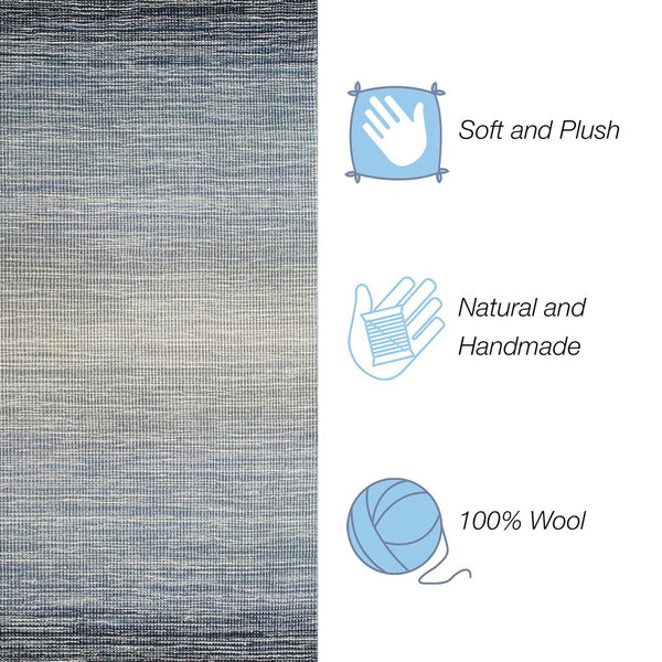 Trans Ocean Liora Manne Aruba Ombre Indoor Hand Woven Wool Area Rug - Elegant Transitional Accent For Home Navy Wool Arbr8753533