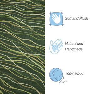 Trans Ocean Liora Manne Horizon Ribbons Indoor Area Rug - Hand Tufted Wool With Contemporary Wave Design Green Wool Pile Hrn57786516