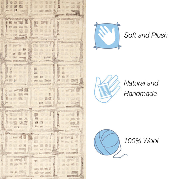 Trans Ocean Liora Manne Madison Indoor Area Rug - Hand-tufted Wool, Stylish Geometric Design, 2' X 7'6" Natural Wool Mair8956112