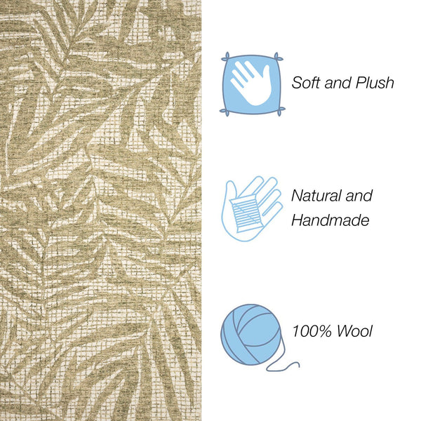 Trans Ocean Liora Manne Savannah Indoor Area Rug - Luxurious Hand-tufted Wool Botanical Design For Elegance Sage Wool Pile Svh46950016