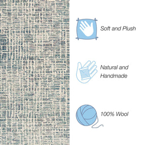 Trans Ocean Liora Manne Savannah Grid Indoor Area Rug - Chic Hand-tufted Wool Design For Modern Living Spaces Blue Wool Pile Svhr8951204