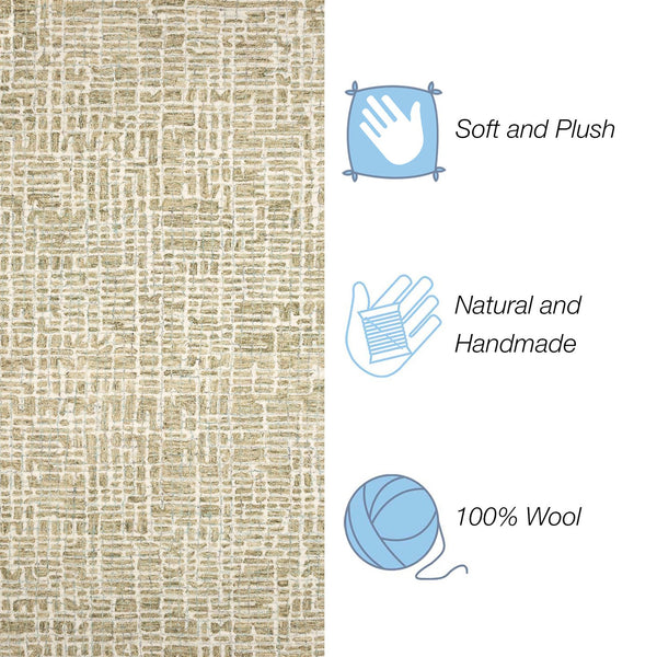 Trans Ocean Liora Manne Savannah Grid Indoor Area Rug - Chic Hand-tufted Wool Design For Modern Living Spaces Sage Wool Pile Svhr8951216