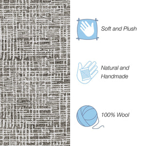 Trans Ocean Liora Manne Savannah Grid Indoor Area Rug - Chic Hand-tufted Wool Design For Modern Living Spaces Grey Wool Pile Svhr8951247