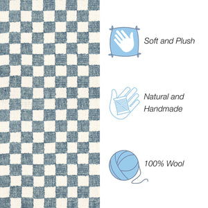 Trans Ocean Liora Manne Savannah Indoor Hand-tufted Wool Area Rug – Elegant Checkerboard Design For Modern Homes Blue Wool Pile Svh23951303