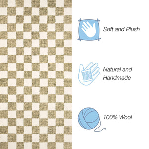 Trans Ocean Liora Manne Savannah Indoor Hand-tufted Wool Area Rug – Elegant Checkerboard Design For Modern Homes Sage Wool Pile Svhr8951316