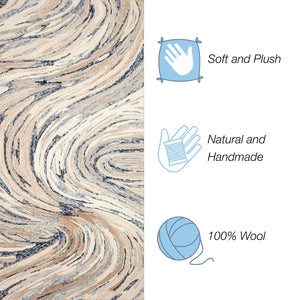 Trans Ocean Liora Manne Savoy Big Wave Indoor Area Rug - Hand-tufted Wool With Contemporary Ocean Design Blue Wool Svy71687003