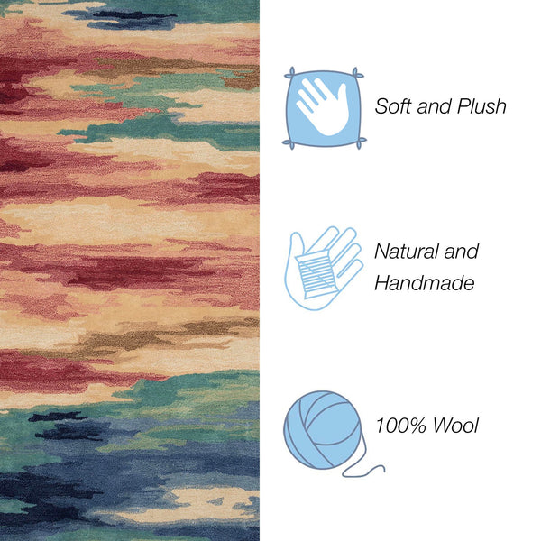 Trans Ocean Liora Manne Tivoli Plush Handmade Wool Area Rug - Contemporary Abstract Design For Elegant Spaces Multi Wool Tiv46814344