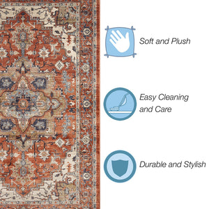 Trans Ocean Liora Manne Ariana Heriz Indoor Area Rug - Elegant Traditional Floral Design For Stylish Spaces Rust Polypropylene Arn69922217