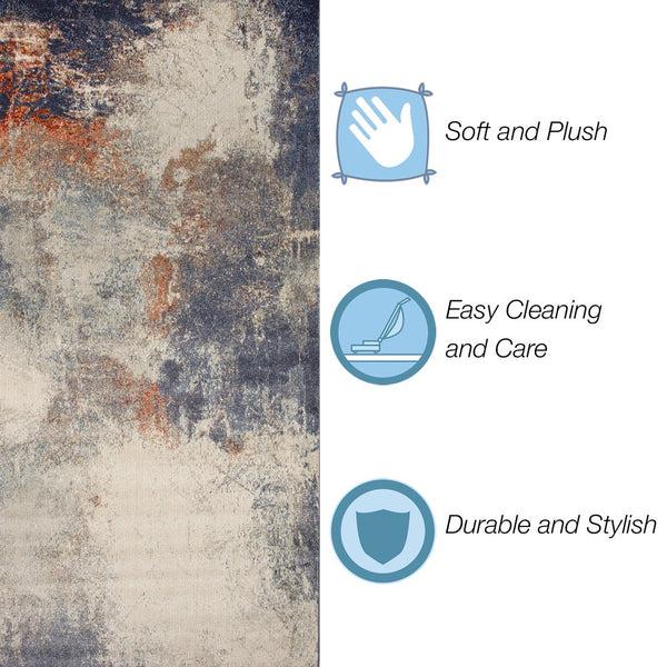 Trans Ocean Liora Manne Ariana Mystic Indoor Area Rug - Contemporary Abstract Design For Modern Spaces Blue Polypropylene Arnr8923503