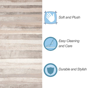 Trans Ocean Liora Manne Fiord Stripe Indoor Area Rug - Durable Transitional Design With Warm Earth Tones Natural Polyester Fid45632412