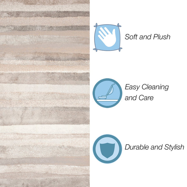 Trans Ocean Liora Manne Fiord Stripe Indoor Area Rug - Durable Transitional Design With Warm Earth Tones Natural Polyester Fid45632412