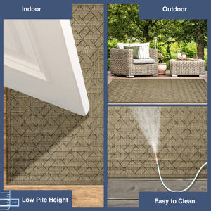 Trans Ocean Liora Manne Carmel Pyramid Indoor/Outdoor Area Rug - Contemporary Geometric Design For Stylish Spaces Green Polypropylene,Polyester Cre69849606