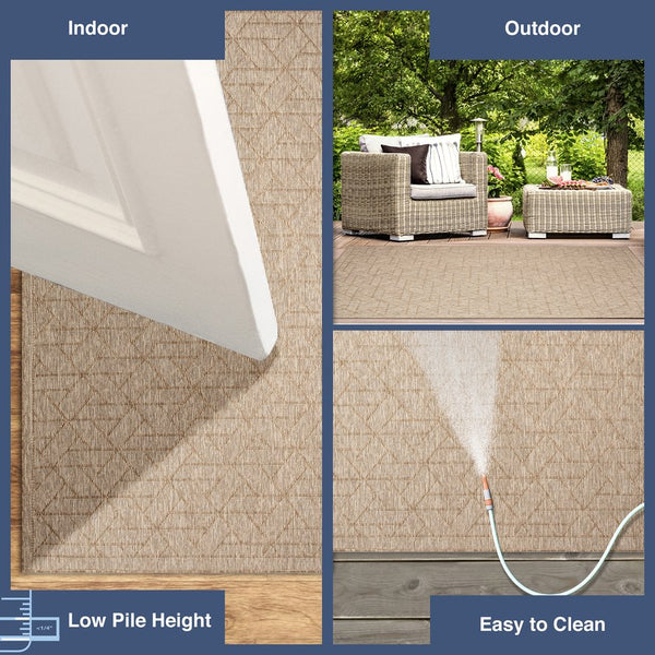 Trans Ocean Liora Manne Carmel Pyramid Indoor/Outdoor Area Rug - Contemporary Geometric Design For Stylish Spaces Beige Polypropylene,Polyester Crer5849612