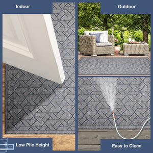 Trans Ocean Liora Manne Carmel Pyramid Indoor/Outdoor Area Rug - Contemporary Geometric Design For Stylish Spaces Navy Polypropylene,Polyester Cre58849633