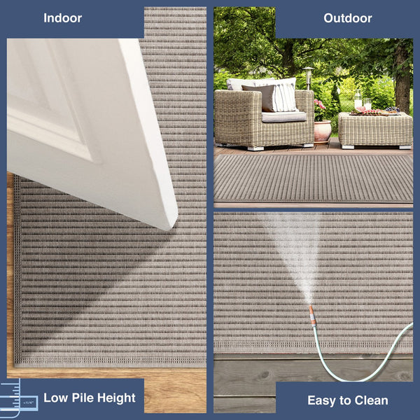 Trans Ocean Liora Manne Malibu Indoor/Outdoor Area Rug - Stylish Geometric Design For Any Space, Versatile Use Natural Polypropylene,Polyester Mau58822312