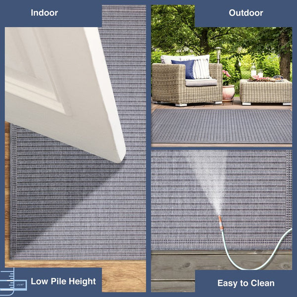 Trans Ocean Liora Manne Malibu Indoor/Outdoor Area Rug - Stylish Geometric Design For Any Space, Versatile Use Navy Polypropylene,Polyester Maus8822333