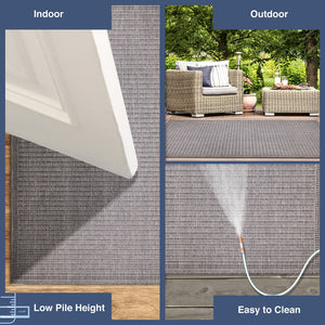 Trans Ocean Liora Manne Malibu Indoor/Outdoor Area Rug - Stylish Geometric Design For Any Space, Versatile Use Grey Polypropylene,Polyester Maus8822347