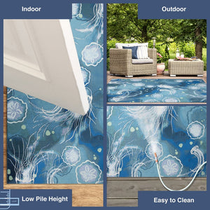Trans Ocean Liora Manne Marina Jelly Fish Area Rug - Vibrant Coastal Design For Indoor/Outdoor Spaces Blue Polypropylene,Polyester Mna58815504