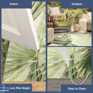 Trans Ocean Liora Manne Marina Palm Fan Area Rug - Vibrant Botanical Design For Indoor/Outdoor Spaces Green Polypropylene,Polyester Mna58818006