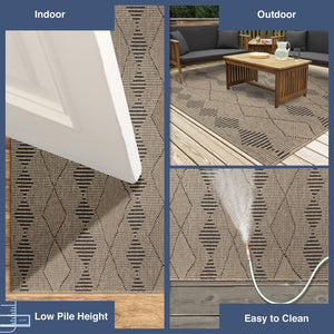 Trans Ocean Liora Manne Monaco Diamonds Area Rug - Stylish Indoor/Outdoor Design With Rustic Tribal Pattern Natural Polypropylene Moc69627512