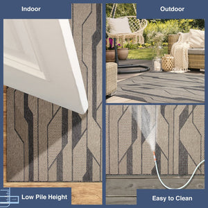 Trans Ocean Liora Manne Monaco Vienna Area Rug - Contemporary Geometric Design For Indoor/Outdoor Spaces Natural Polypropylene Moc57627712