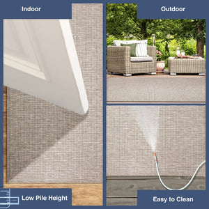 Trans Ocean Liora Manne Orly Textured Indoor/Outdoor Area Rug - Rustic Basketweave Design For Any Space Natural Polypropylene Olyr8648012