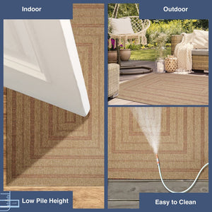 Trans Ocean Liora Manne Sahara Multi Border Indoor/Outdoor Area Rug - Stylish Geometric Design For Any Space Rust Polypropylene,Polyester Sah45718514