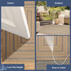 Trans Ocean Liora Manne Sahara Multi Border Indoor/Outdoor Area Rug - Stylish Geometric Design For Any Space Navy Polypropylene,Polyester Sah57718533