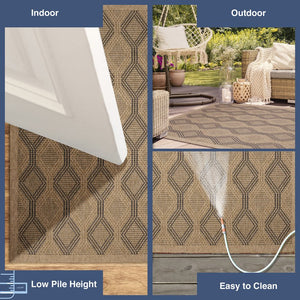 Trans Ocean Liora Manne Sahara Links Indoor/Outdoor Area Rug – Stylish Geometric Design For Versatile Spaces Natural Polypropylene,Polyester Sah45718612