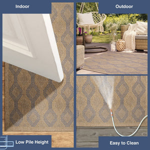 Trans Ocean Liora Manne Sahara Links Indoor/Outdoor Area Rug – Stylish Geometric Design For Versatile Spaces Navy Polypropylene,Polyester Sahr8718633