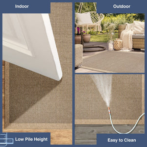 Trans Ocean Liora Manne Sahara Texture Border Indoor/Outdoor Area Rug - Elegant, Versatile Design For Any Space Natural Polypropylene,Polyester Sahr8719012